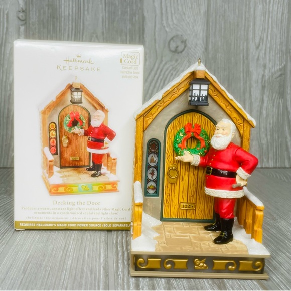 Hallmark Ornament 2011 Decking the Door Santa light up magic cores ornament - Picture 1 of 9